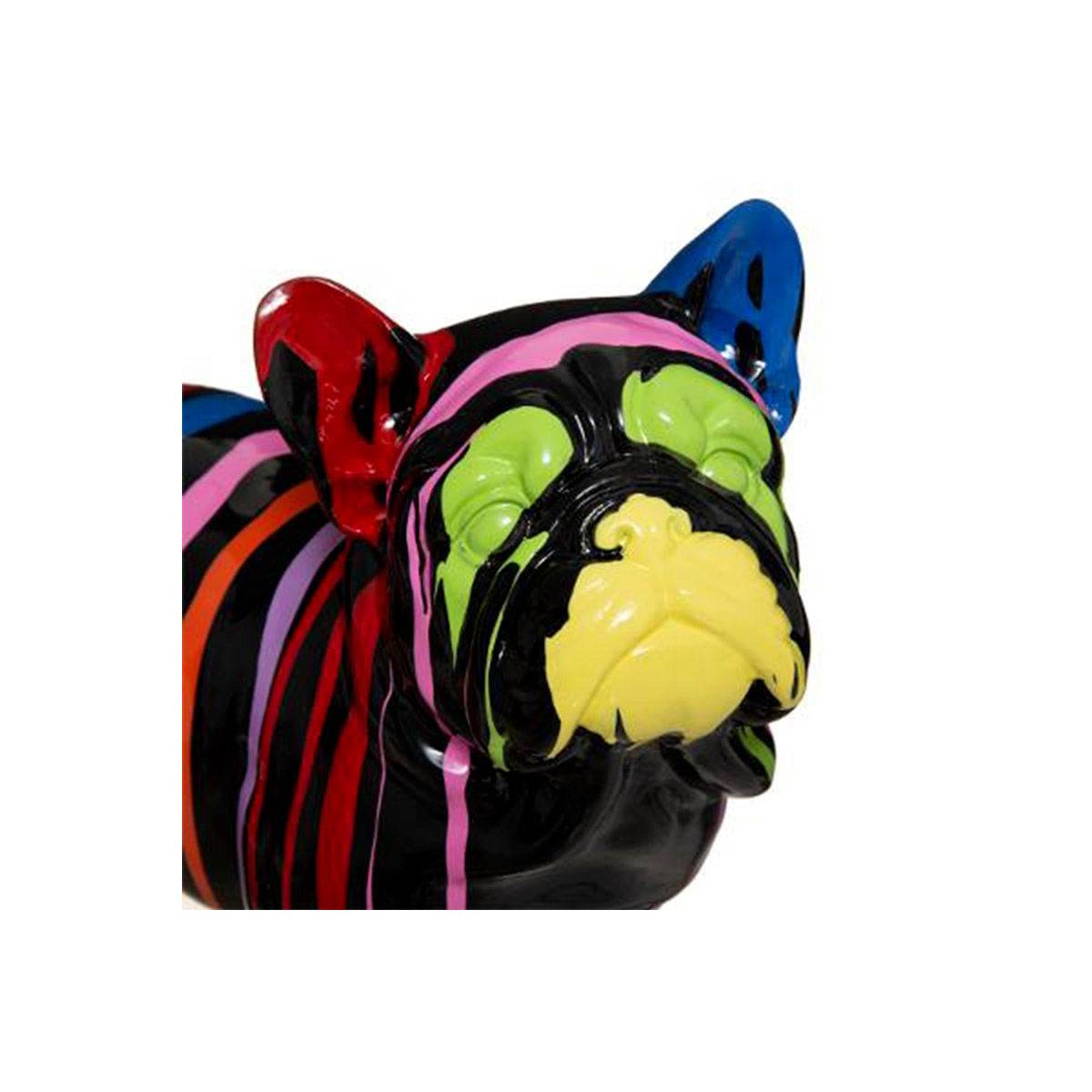 Chien décoratif en résine Noire et peint Trash L 34 cm - Image 3
