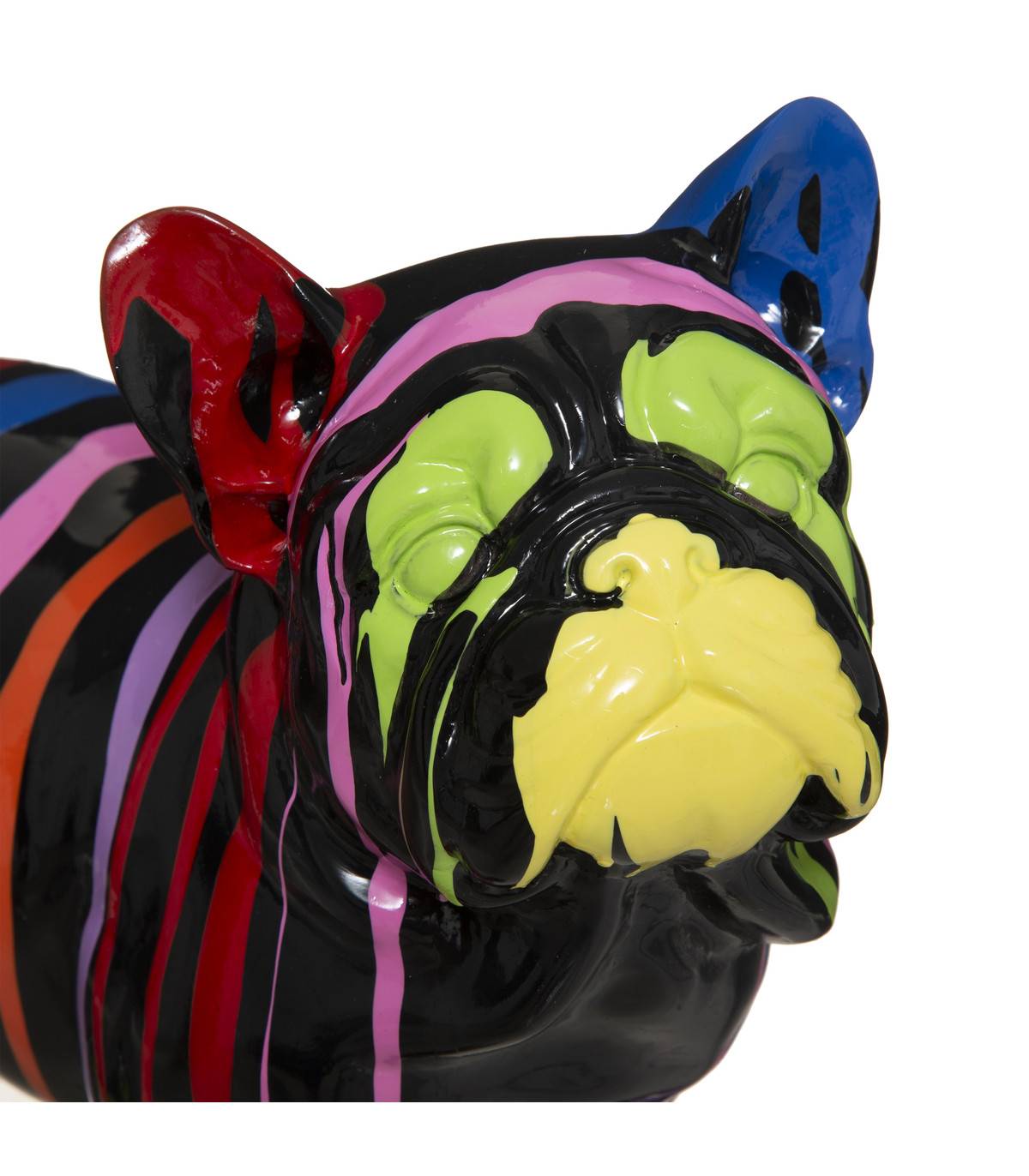 Chien décoratif en résine Noire et peint Trash L 34 cm - Image 2