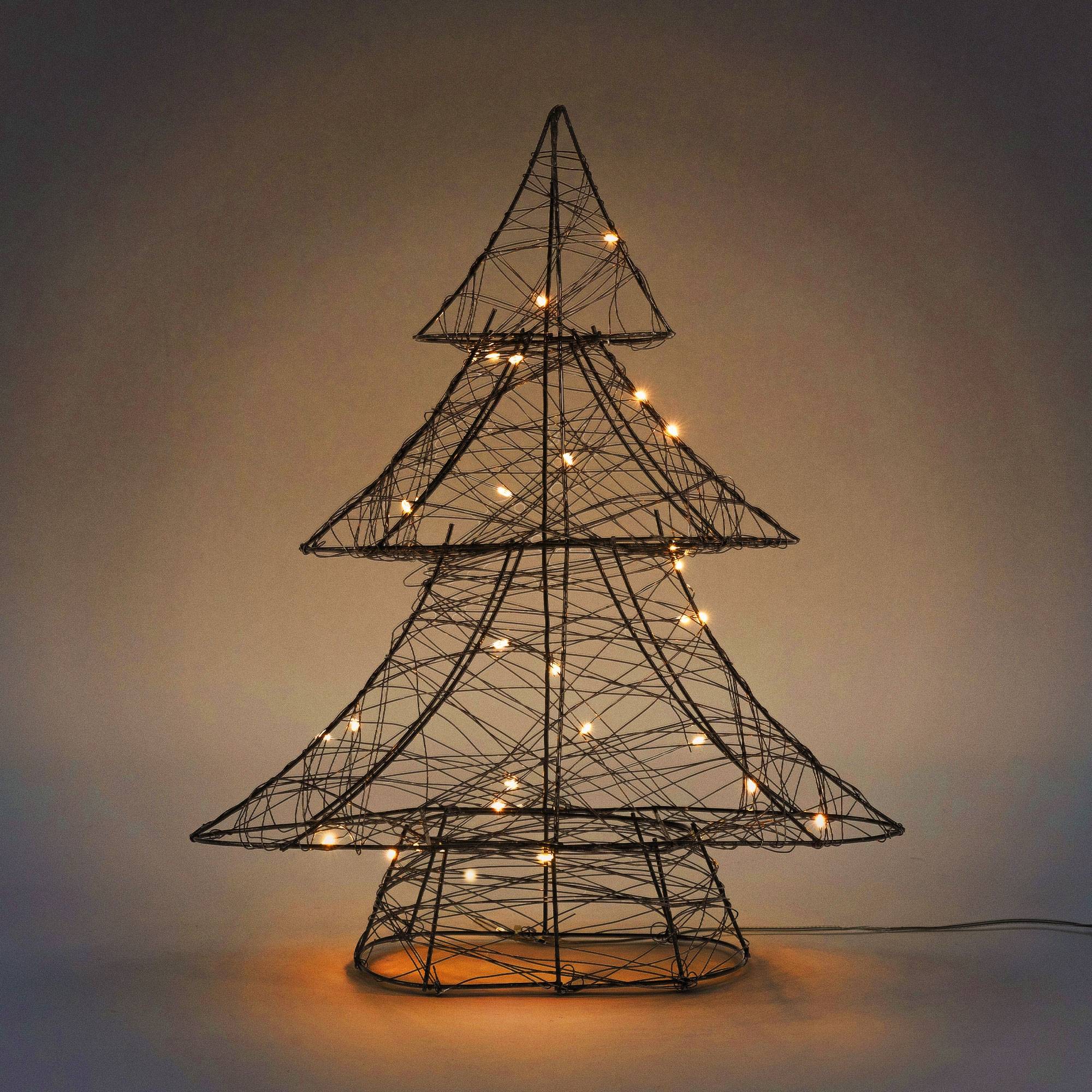 Ecd-Germany - Arbre de Noël à LED sapin lumineux décoration d'hiver métallique ornement noir - Image 5
