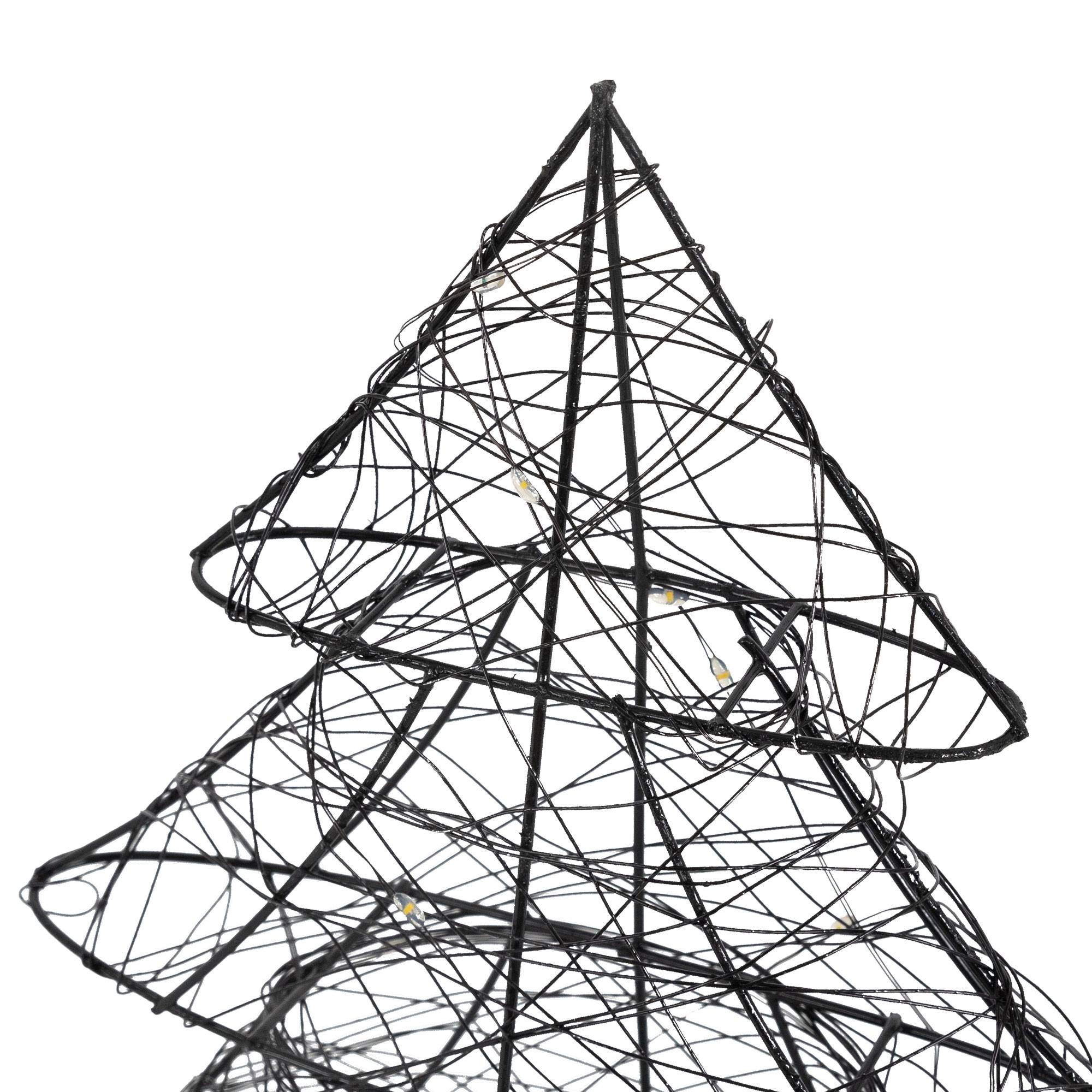 Ecd-Germany - Arbre de Noël à LED sapin lumineux décoration d'hiver métallique ornement noir - Image 3