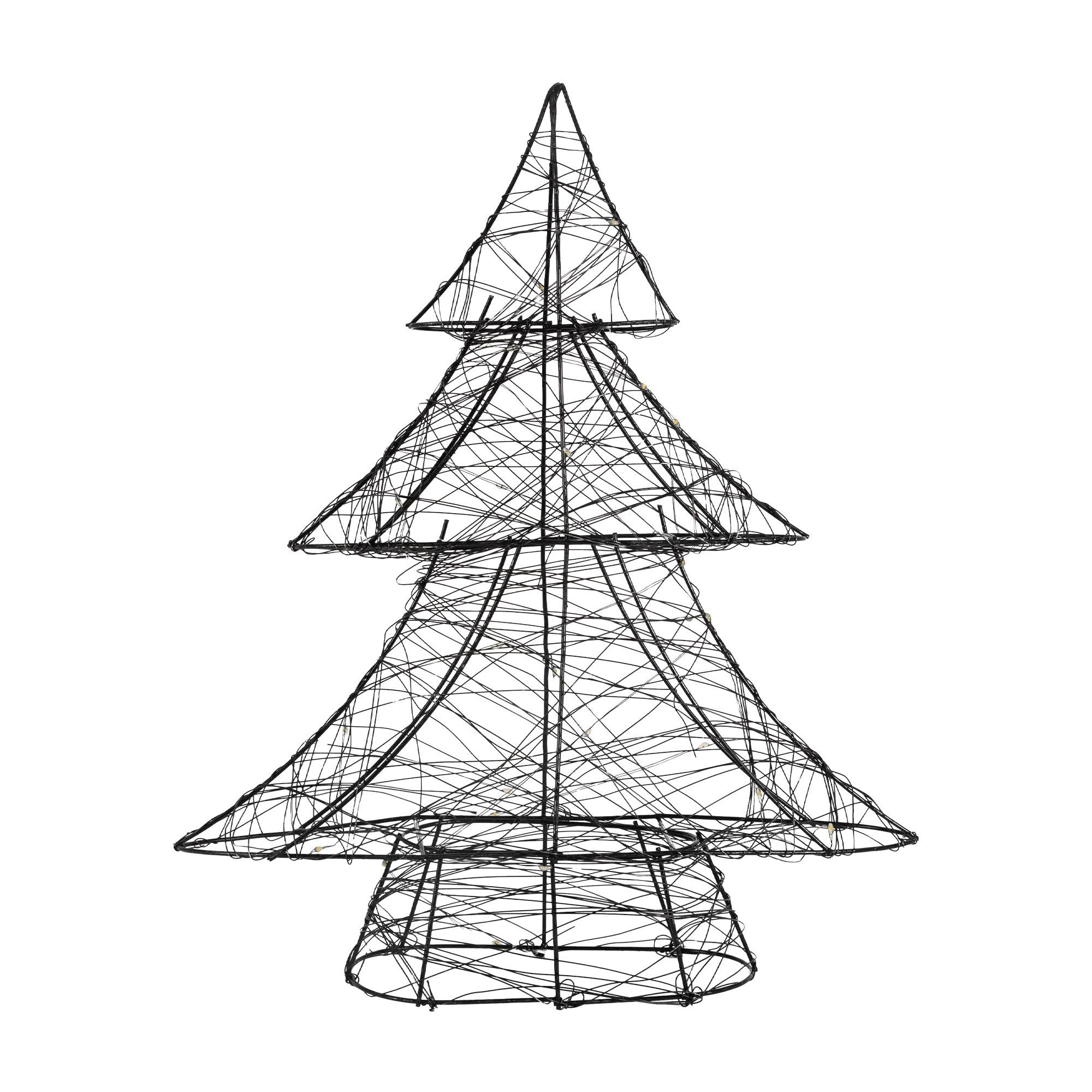 Ecd-Germany - Arbre de Noël à LED sapin lumineux décoration d'hiver métallique ornement noir - Image 2