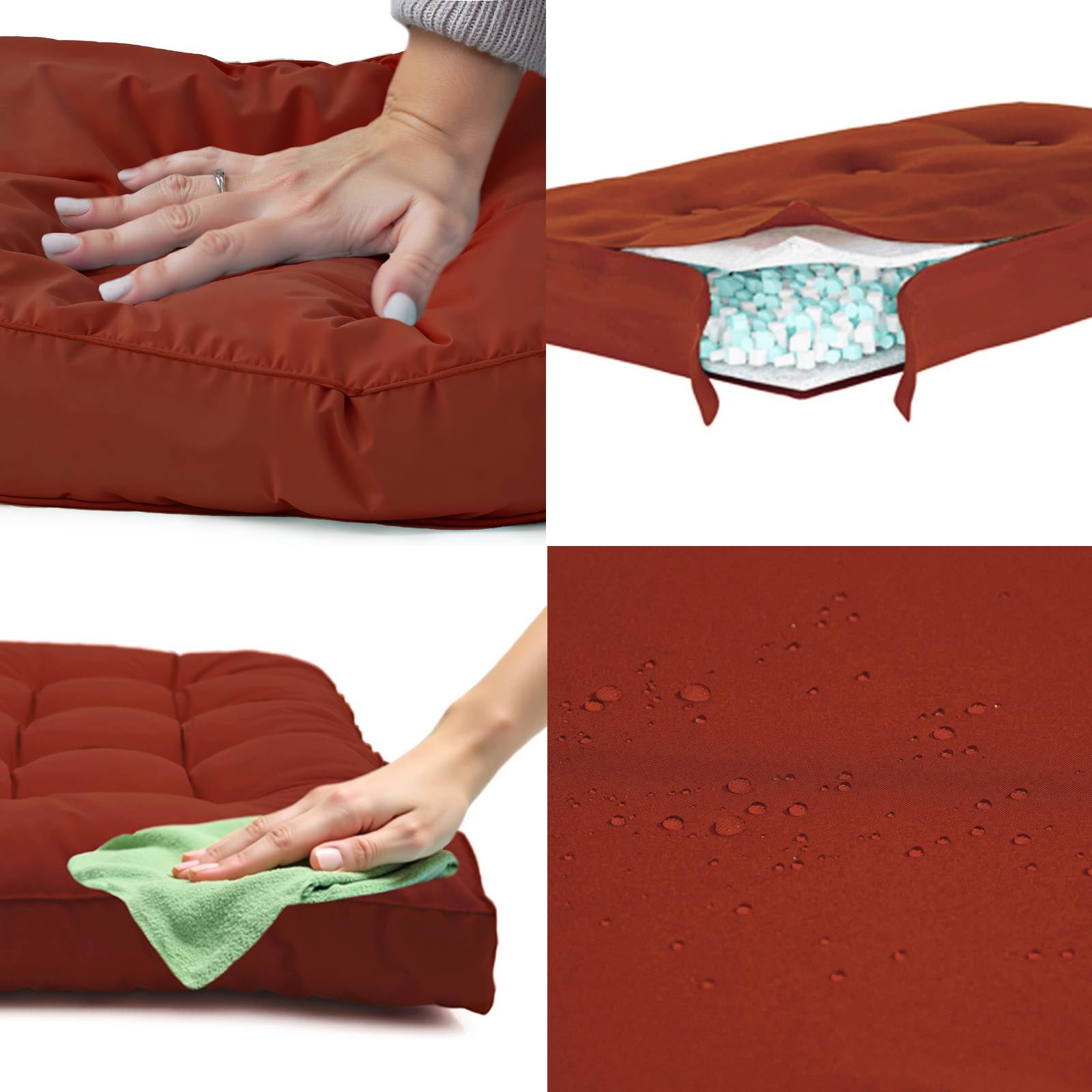 Coussins matelas pour palette 120X80X20 en polyester terracotta - Déco arts - Image 4