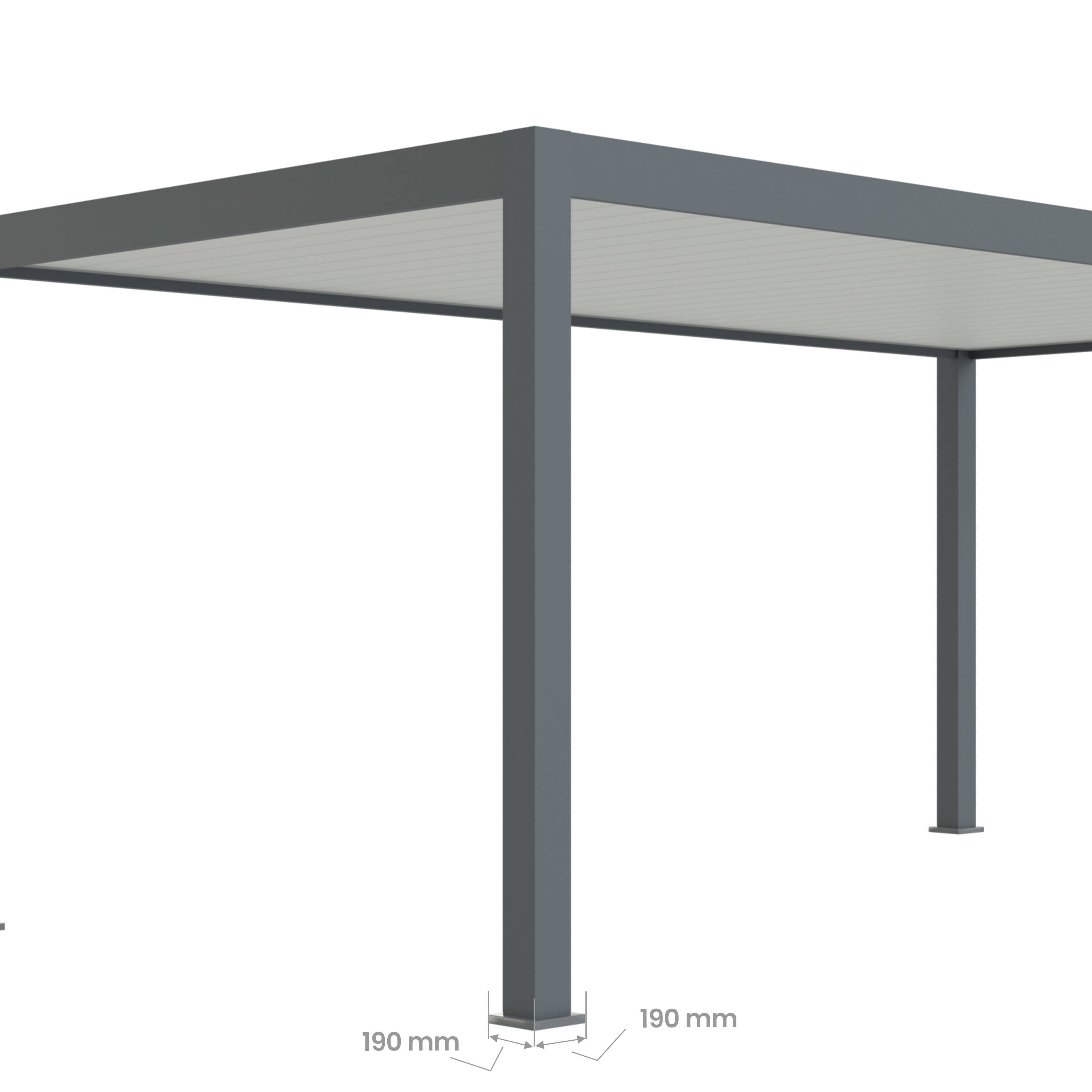 Carport Aluminium 330 x 563 cm PRESTON - 20 m2 - Hauteur : 255 - 1 Voiture - Abri Voiture Autoportant - Sans Déclaration Travaux - Image 5