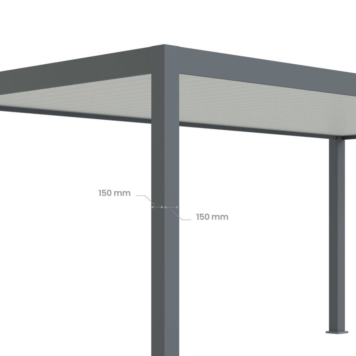 Direct Abris - Carport Aluminium 330 x 563 cm PRESTON - 20 m2 - Hauteur : 255 - 1 Voiture - Abri Voiture Autoportant - Sans Déclaration Travaux - Image 4