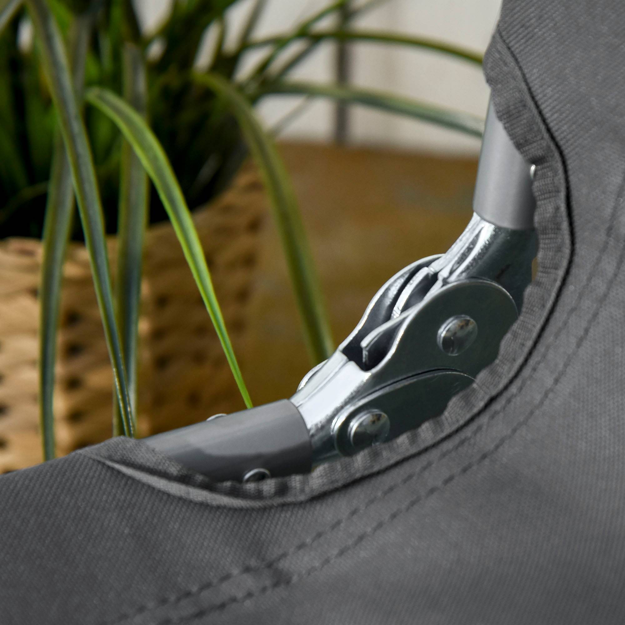 Bain de Soleil transat Pliable Dossier réglable Multipositions métal et Polyester Gris - Image 10