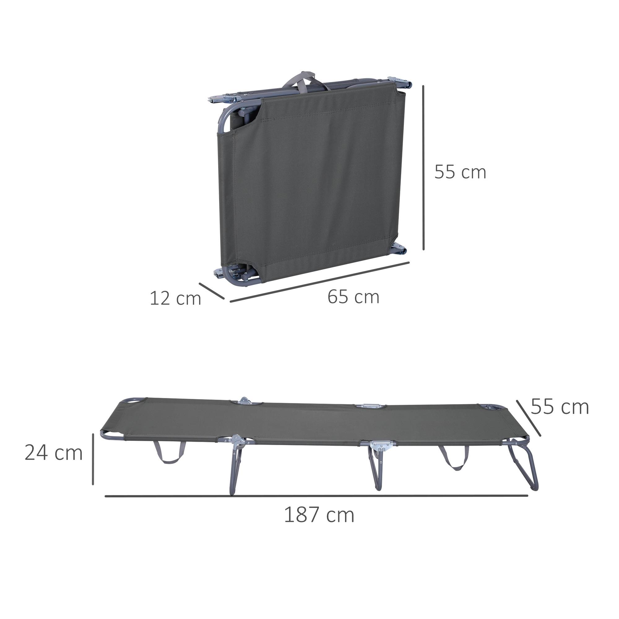 Bain de Soleil transat Pliable Dossier réglable Multipositions métal et Polyester Gris - Image 5