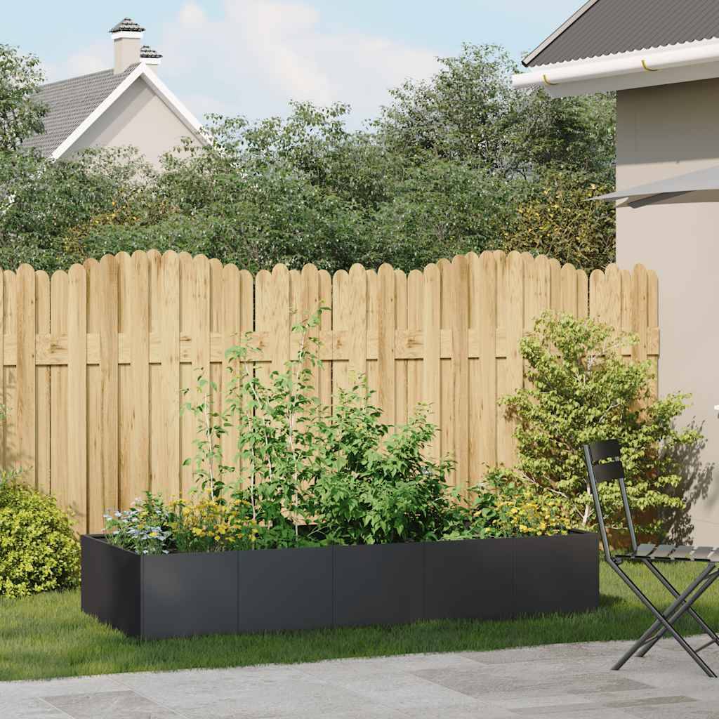 Potager surélevé Acier rectangulaire pour Jardin Terrasse Noir 200x80x40 cm – ComfortXL Outdoor Living - Image 3