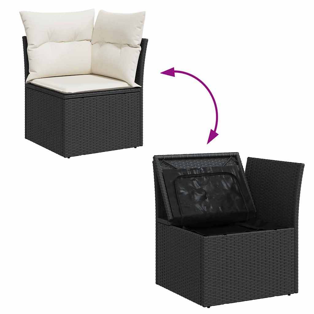 ComfortXL - Salon de jardin modulable 6 places en polyrotin avec pouf et coffres de rangement Noir – ComfortXL Outdoor Living - Image 5