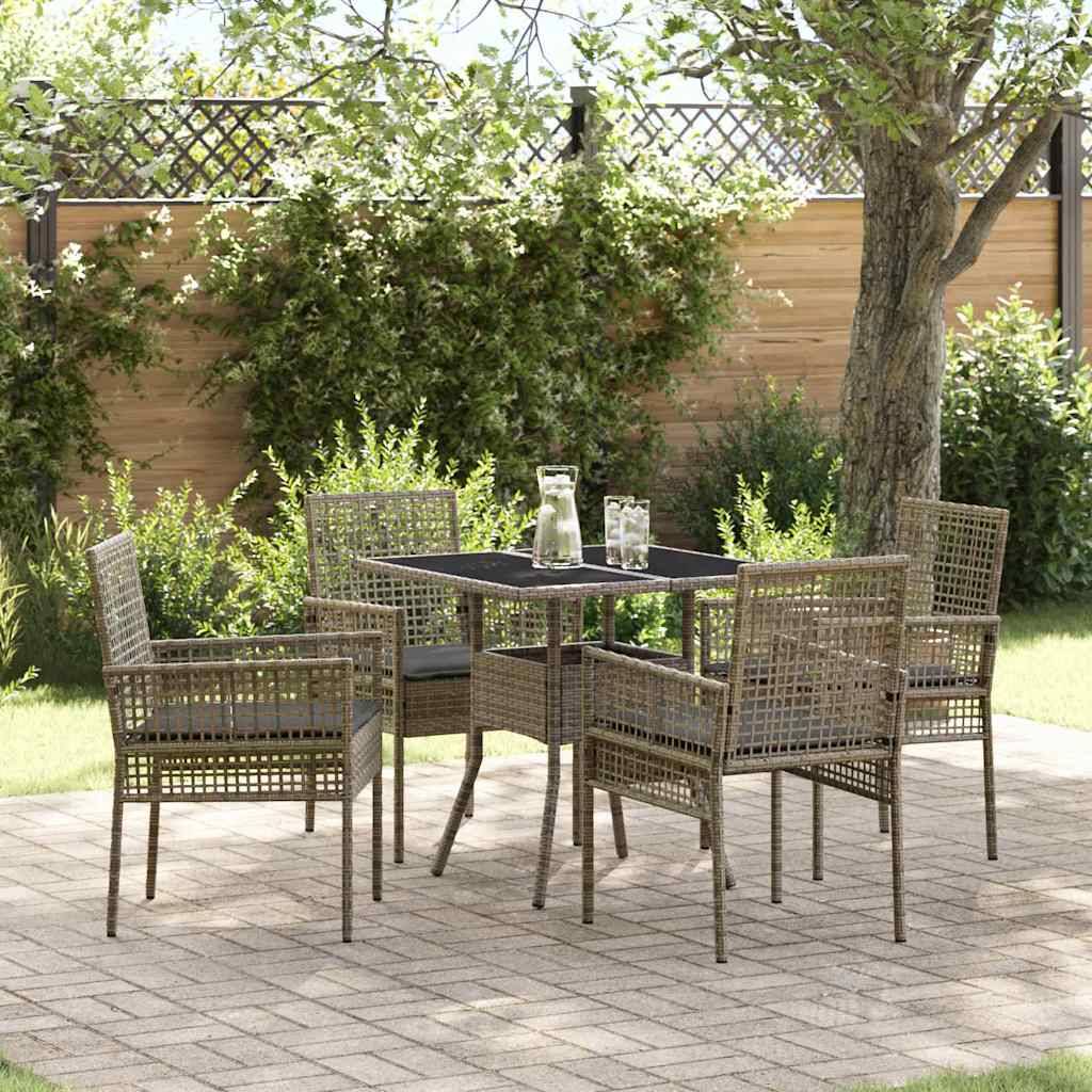Ensemble de salle à manger pour jardin 5 pcs | Mobilier d'extérieur Gris polyrotin Maison Chic - Image 2