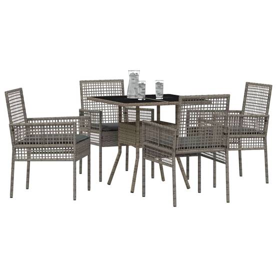 Ensemble de salle à manger pour jardin 5 pcs | Mobilier d'extérieur Gris polyrotin Maison Chic - Image 3