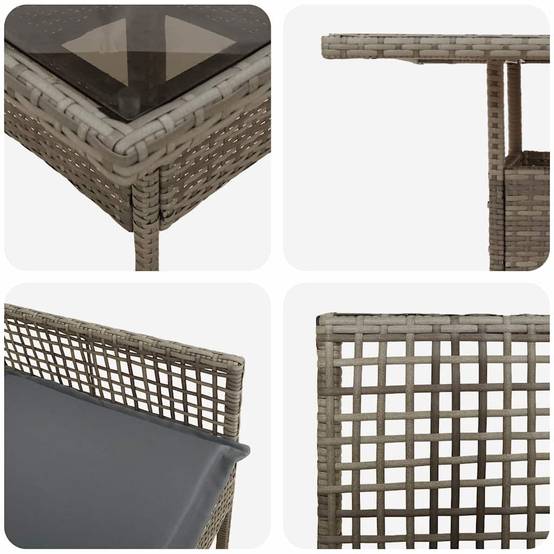 Ensemble de salle à manger pour jardin 5 pcs | Mobilier d'extérieur Gris polyrotin Maison Chic - Image 9