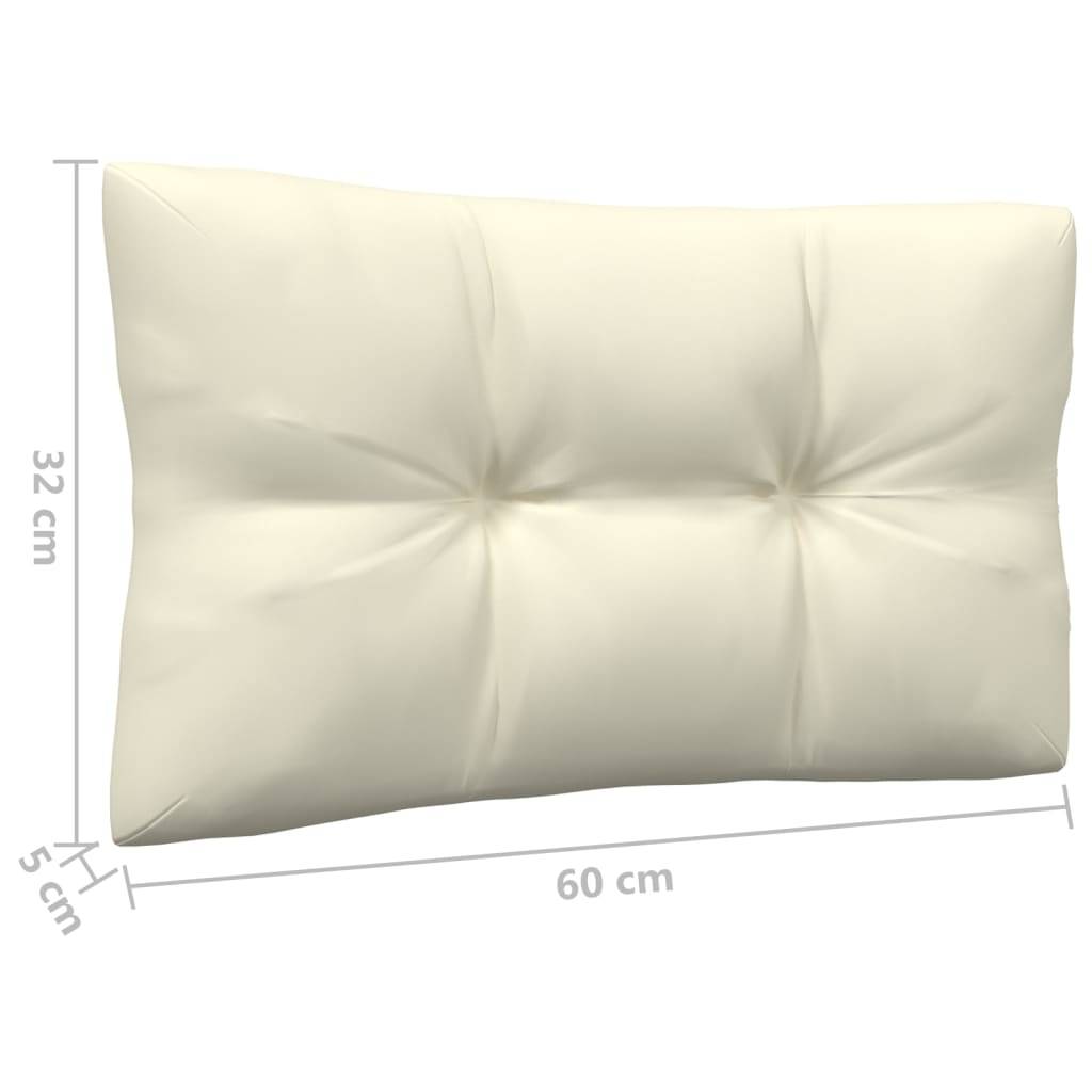 Salon de jardin 3 pcs | Mobilier d'extérieur avec coussins crème bois de pin Maison Chic - Image 8