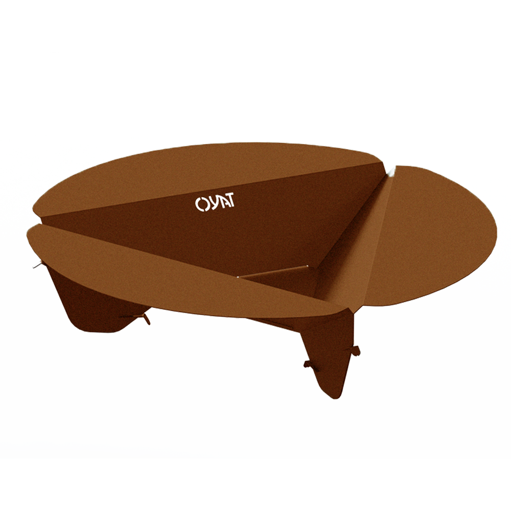 Bonne Anse 120 - Brasero d'ambiance Ø120  Acier corten brut - OYAT - Image 1