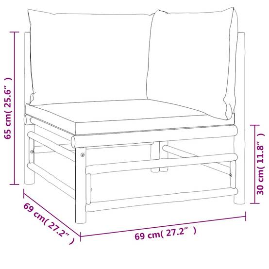 ComfortXL - Petit Salon de Jardin 2 Pièces en Bambou avec Table Basse pour Balcon ou Terrasse Taupe – ComfortXL Outdoor Living - Image 10
