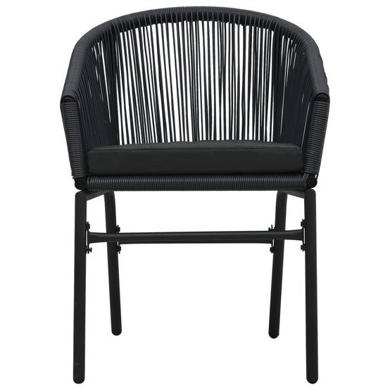 Ensemble Repas de Jardin 4P Rotin PVC avec Coussins Noir – ComfortXL Outdoor Living - Image 5