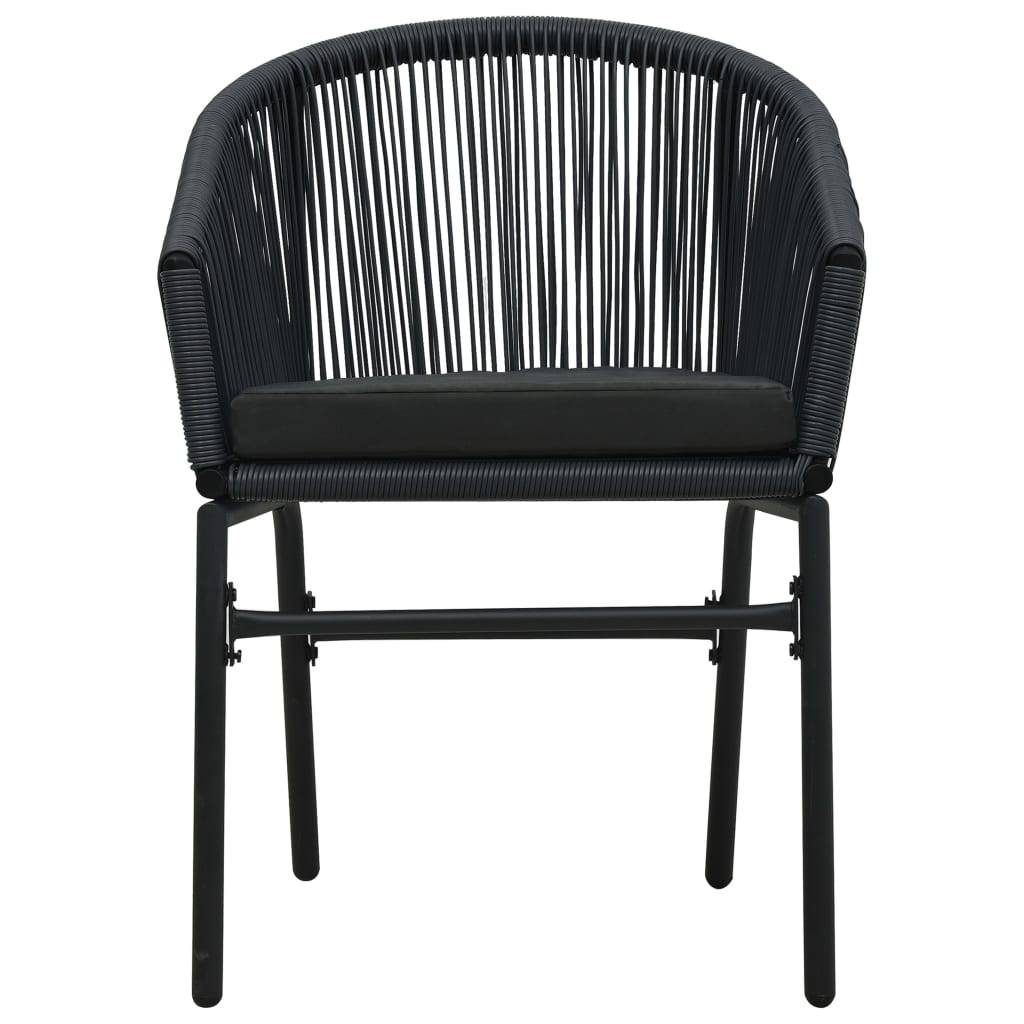Ensemble Repas de Jardin 4P Rotin PVC avec Coussins Noir – ComfortXL Outdoor Living - Image 5