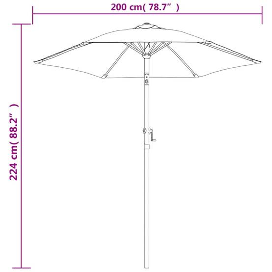 Parasol - parasol de jardin - parasol d'extérieur Anthracite 200x224 cm Aluminium - MEUBLE PRO - Image 8