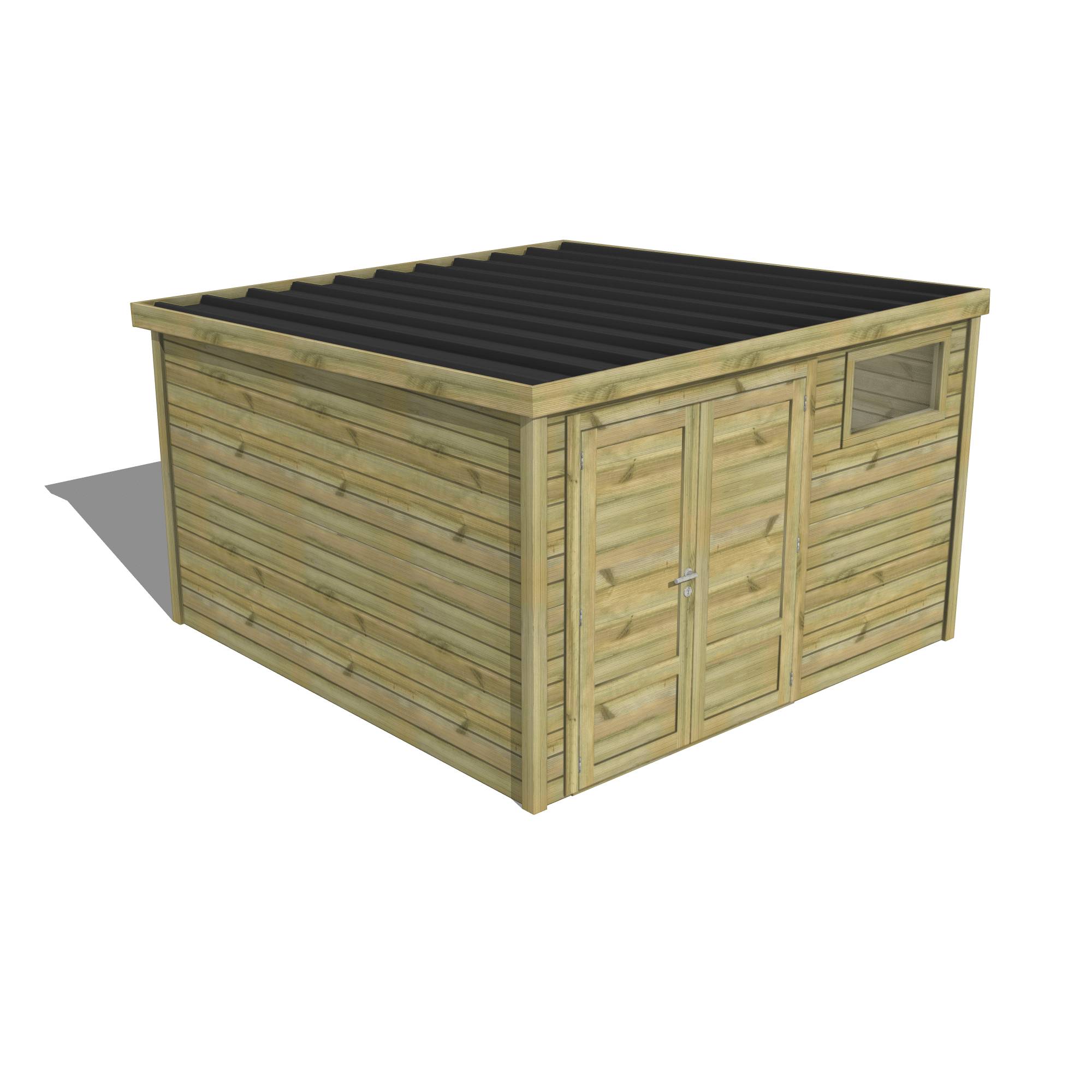 Abri Français - ABRI DE JARDIN bois Pin traité autoclave 27mm - Essentiel - 3,44x3,44m / 12m2 - Bac acier - Abri Français - Image 1