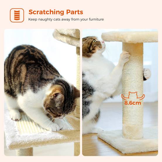 Petit Arbre à Chat 72 cm avec Hamac Gris PAWZ Road - Image 10