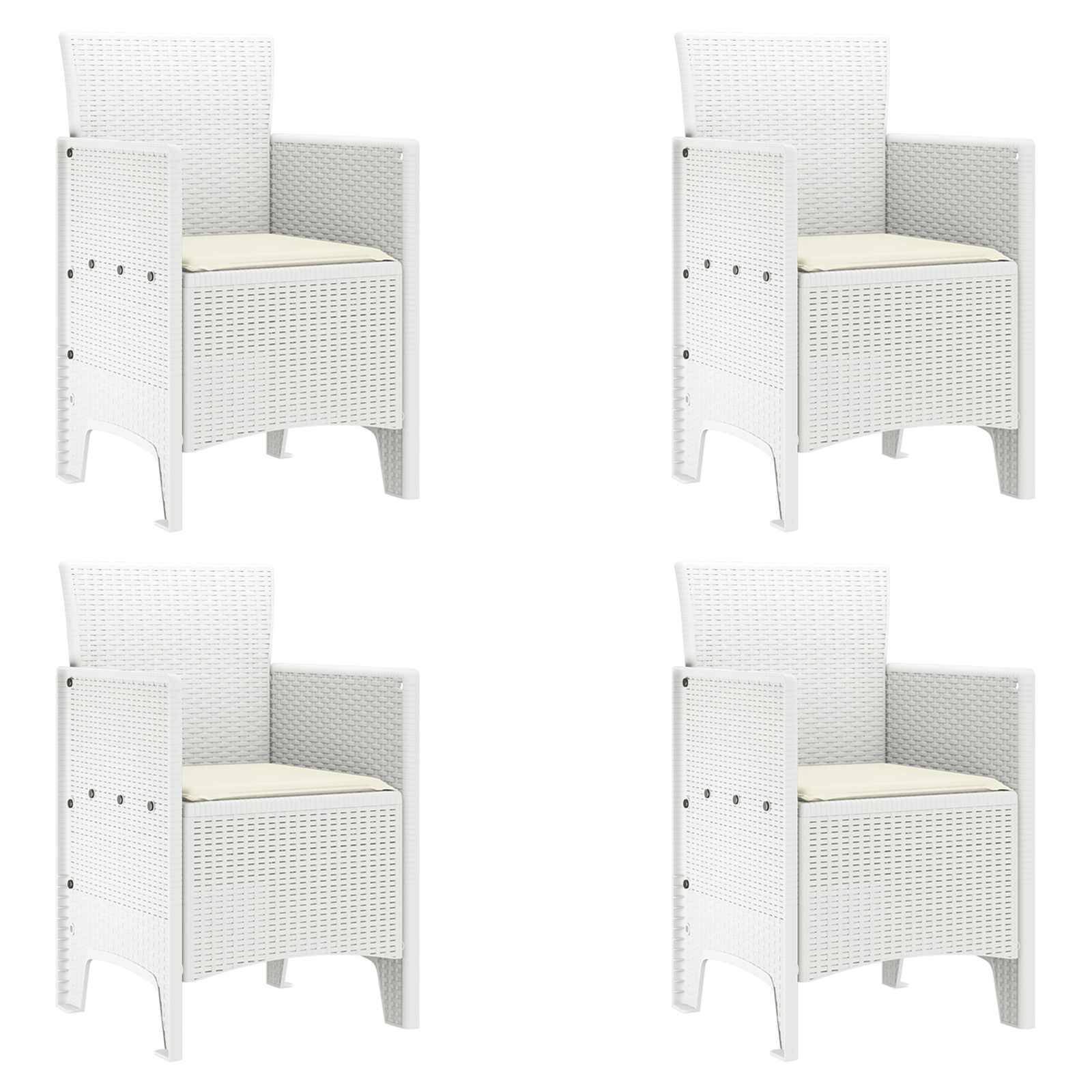 Chaise de jardin polypropylène blanc 53 x 49 x 85 cm, Poids :24.6kg - PANGIVO - Image 2