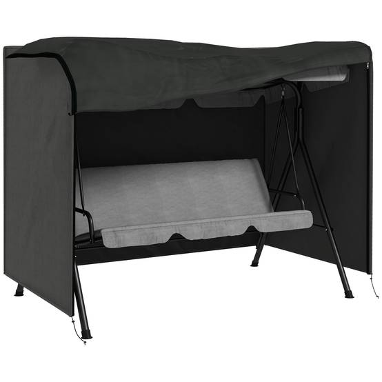 Housse protection balancelle jardin imperméable anti-UV gris foncé 205x124x164 cm - Image 1