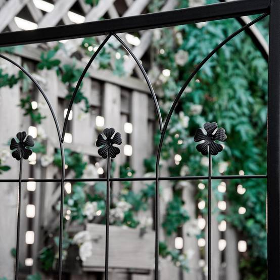 Arche de plantation avec banc Arche de treillis métallique Noir 154x60x205 cm pour jardin et terrasse - Image 7