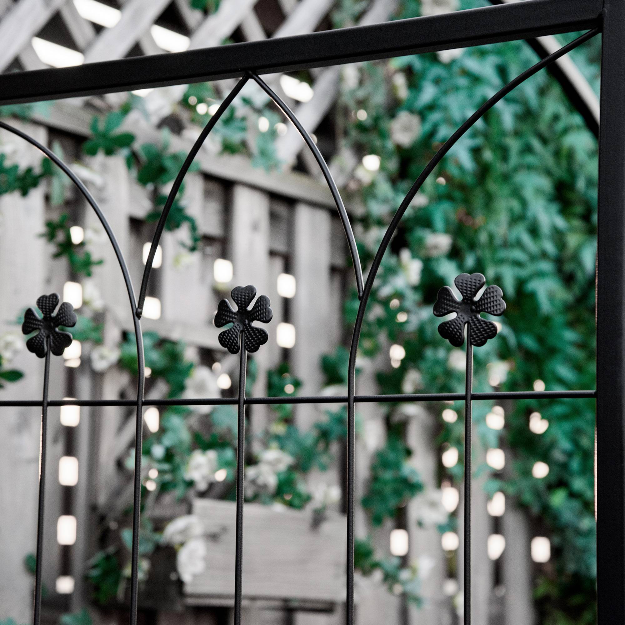 Arche de plantation avec banc Arche de treillis métallique Noir 154x60x205 cm pour jardin et terrasse - Image 7