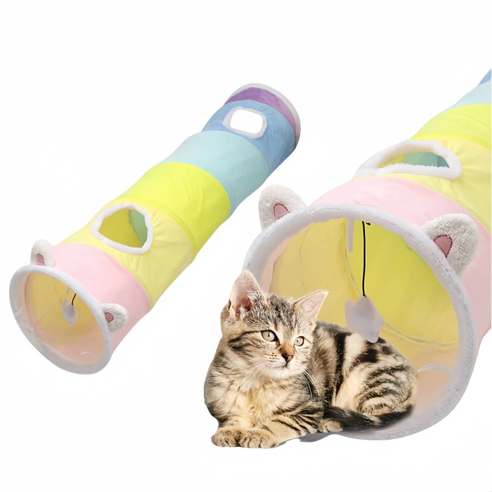 IntiMeg - Tunnel pliable pour chat avec oreilles de chat IntiMeg