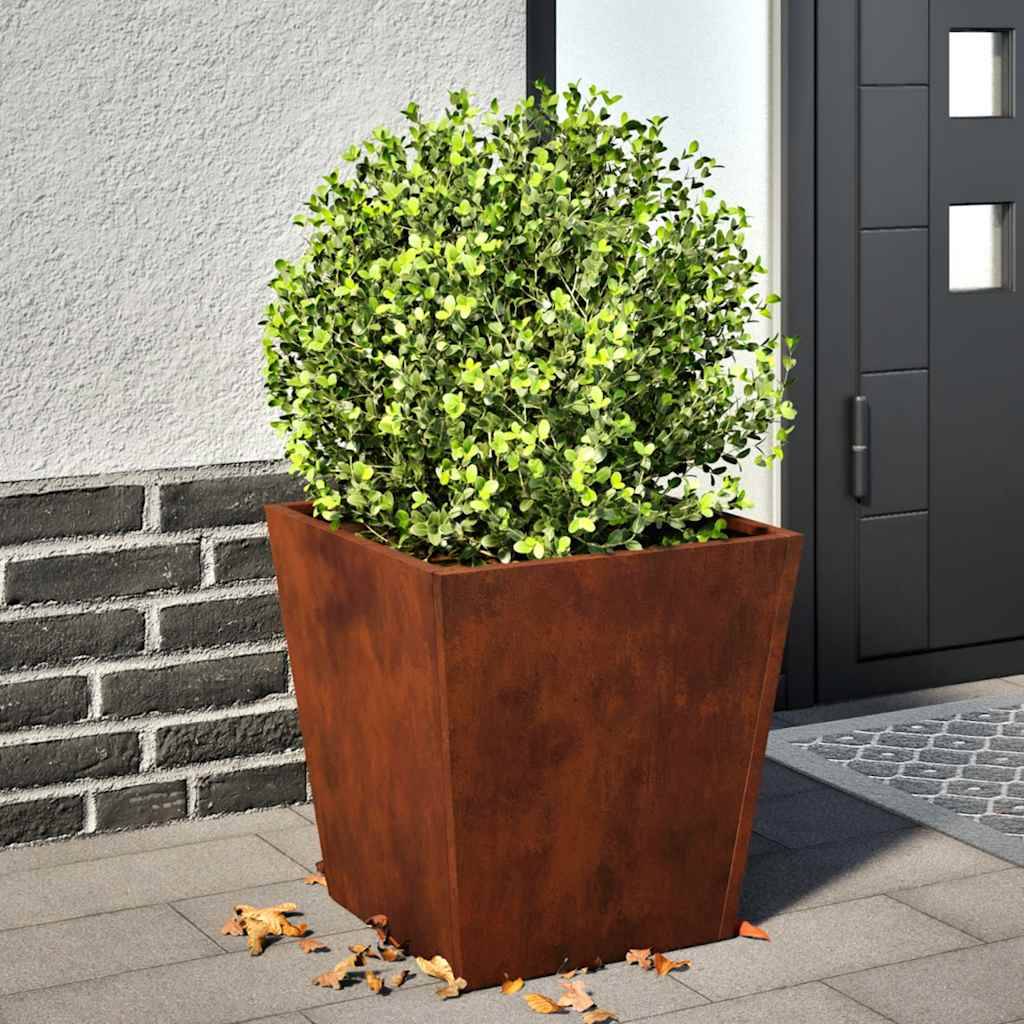 Jardinières lot de 2 acier marron 40 x 40 x 40 cm - PANGIVO - Image 1