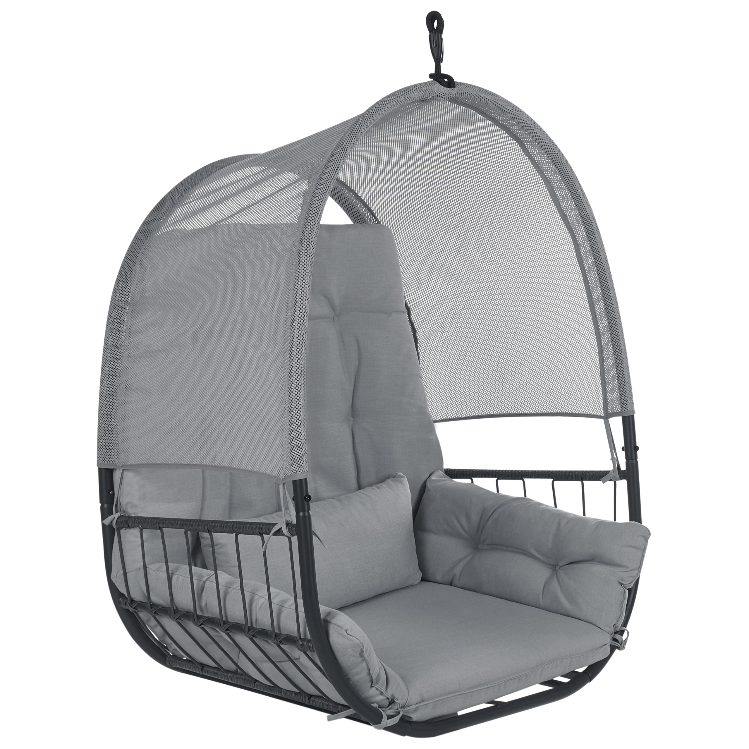 Beliani - Chaise porte-à-faux Tissu maillé Gris foncé ALVIANO - Beliani - Image 6