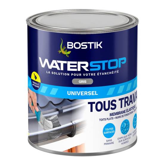 Bostik - Membrane d'étanchéité Waterstop - BOSTIK - direct sans primaire Gris - 1 kg - 30605253