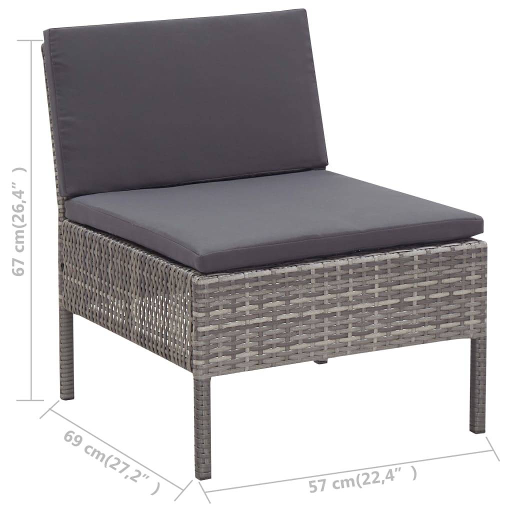 Vidaxl - Salon de jardin 5 pcs avec coussins résine tressée gris vidaXL 48946 - Image 3