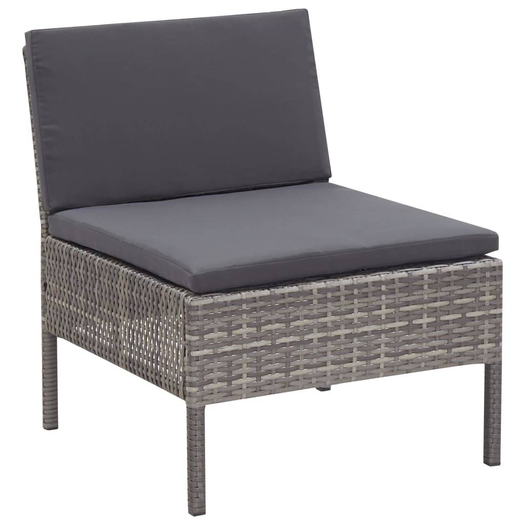Vidaxl - Salon de jardin 5 pcs avec coussins résine tressée gris vidaXL 48946 - Image 10