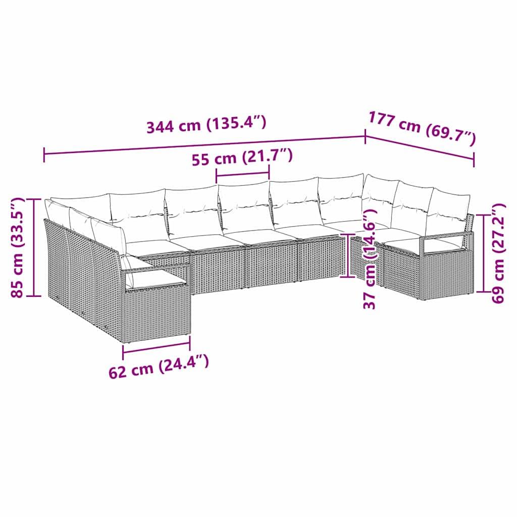 Set Canapés Extérieur 10 pcs Polyrotin avec Sac Rangement et Coussins Confort Noir Classique – ComfortXL Outdoor Living - Image 5
