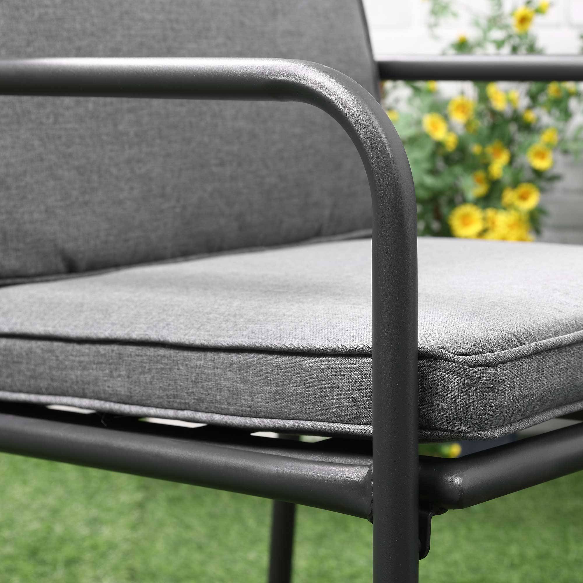 Outsunny - Ensemble salon de jardin 4 places 4 pièces - 8 coussins déhoussables inclus - métal époxy polyester gris - Outsunny - Image 6