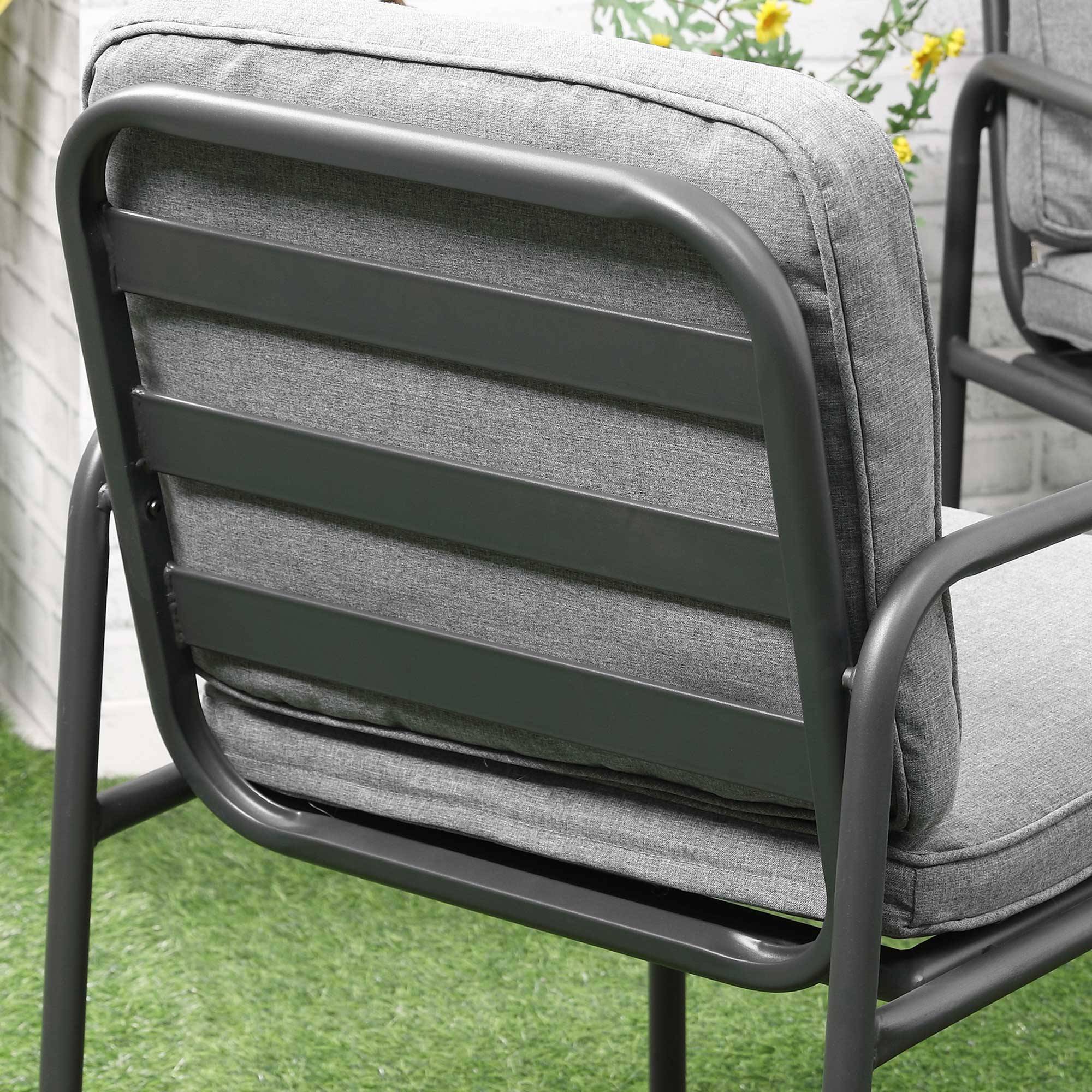Outsunny - Ensemble salon de jardin 4 places 4 pièces - 8 coussins déhoussables inclus - métal époxy polyester gris - Outsunny - Image 4