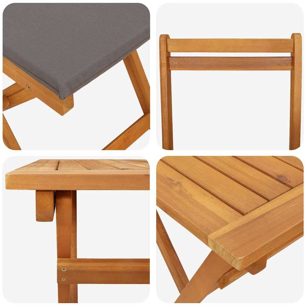 Vidaxl - Ensemble bistrot 5 pcs Huile Naturelle Bois d'Acacia Massif vidaXL 4105505 - Image 10