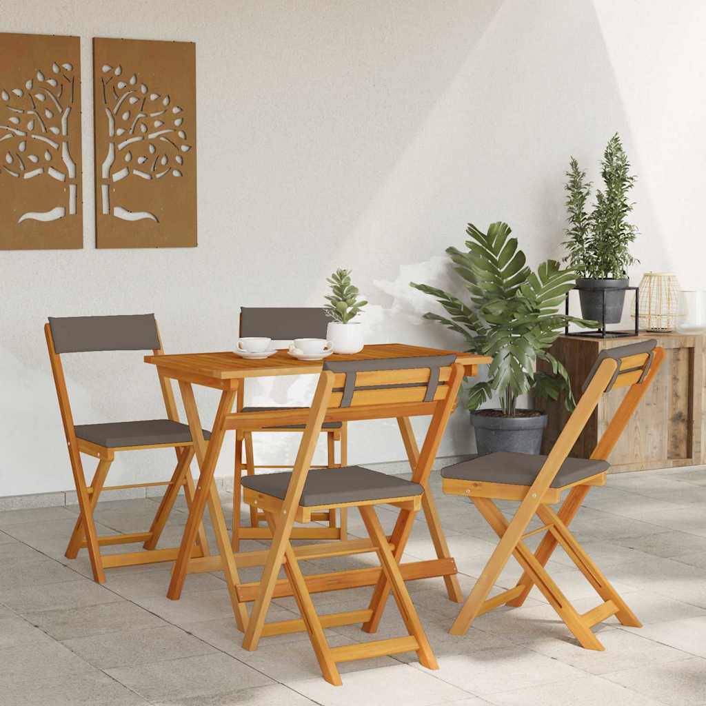 Vidaxl - Ensemble bistrot 5 pcs Huile Naturelle Bois d'Acacia Massif vidaXL 4105505 - Image 5