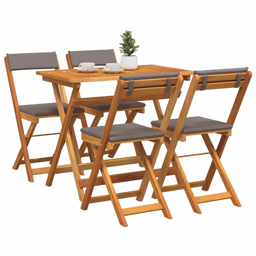 Vidaxl - Ensemble bistrot 5 pcs Huile Naturelle Bois d'Acacia Massif vidaXL 4105505 - Image 4