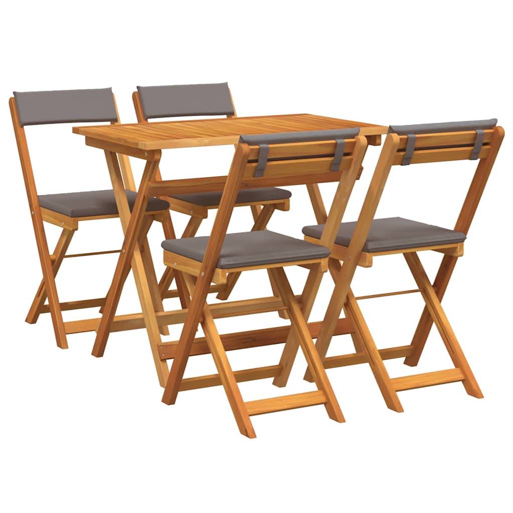 Vidaxl - Ensemble bistrot 5 pcs Huile Naturelle Bois d'Acacia Massif vidaXL 4105505 - Image 2