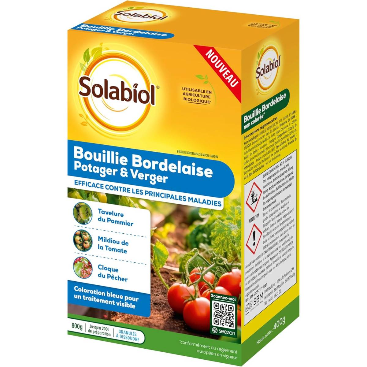 Solabiol - Bouillie Bordelaise SOLABIOL 800g - SOBB800 | Fongicide Bio