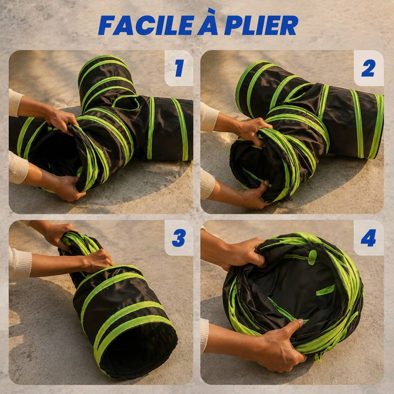 Tunnel de Jeu pour Chat 4 Voies Pliable avec Sac de Rangement pour Petits Animaux - Image 5