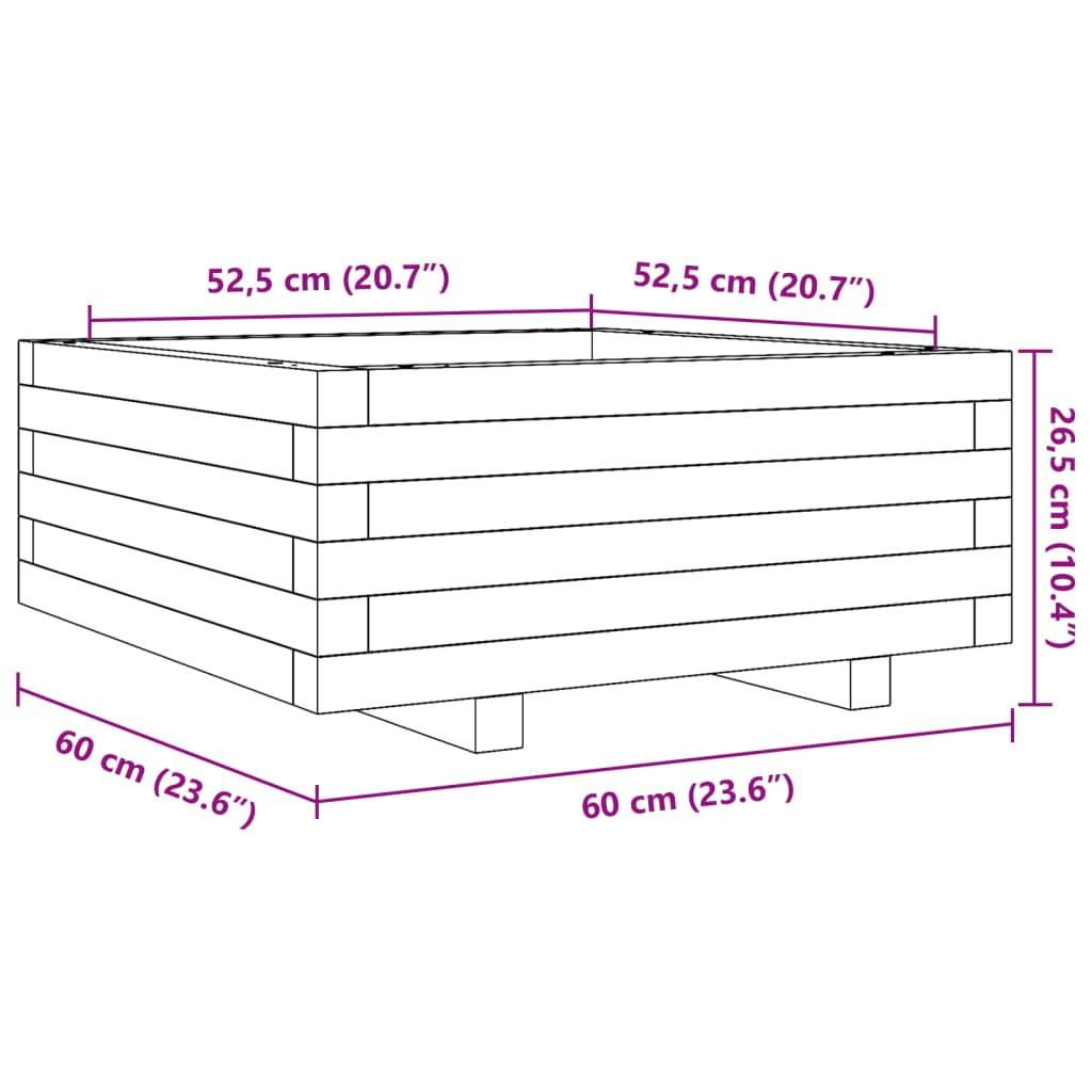 Vidaxl - Jardinière 60x60x26,5 cm bois de pin massif vidaXL 847298 - Image 3