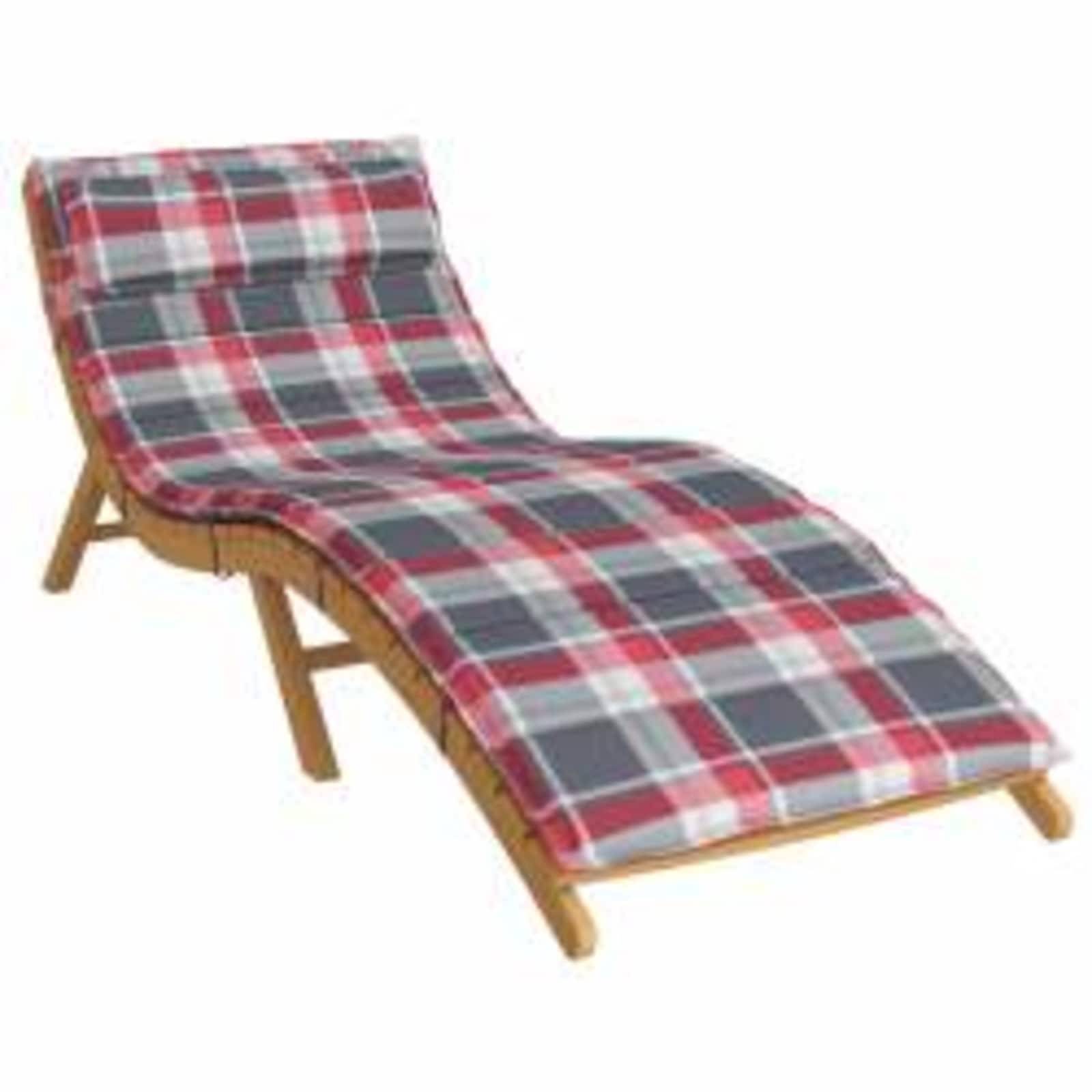 Coussin Bain de soleil | Coussin de transat ensoleillé Rouge et gris 178 x 60 x 4 cm Maison Chic - Image 2