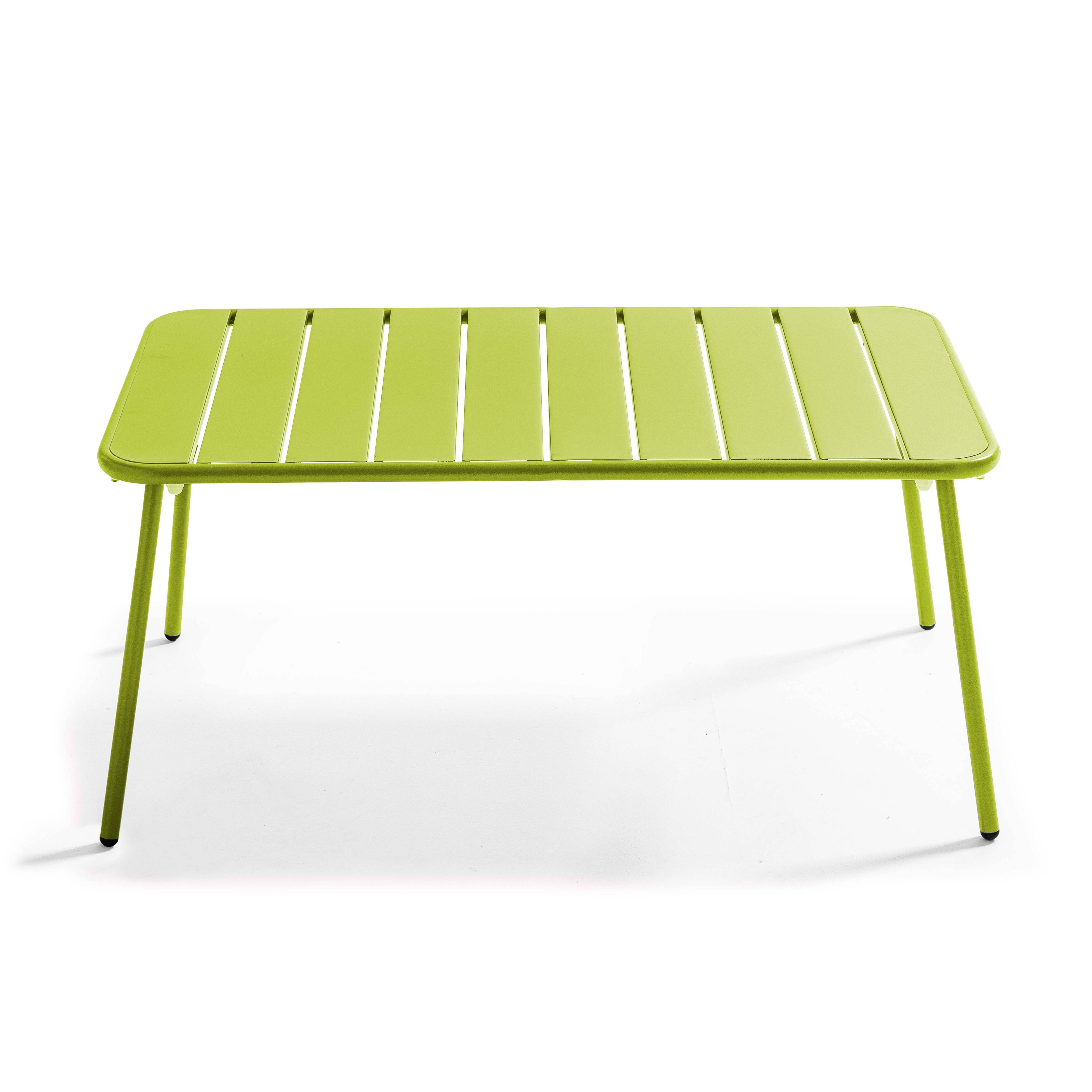 Oviala - Table basse de jardin acier vert 90 x 50 cm Palavas - Oviala - Image 4