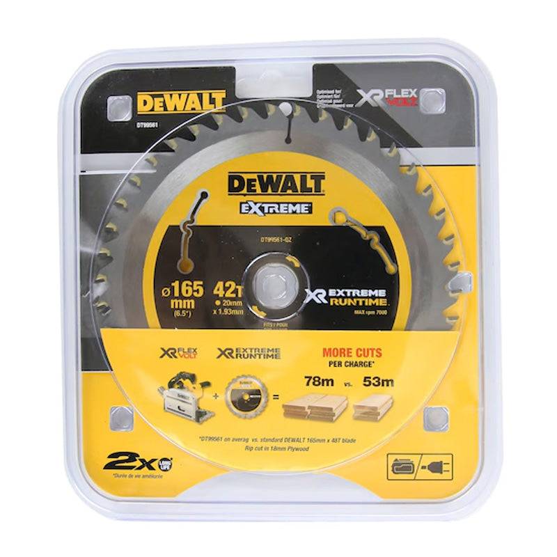 Lame de scie circulaire plongeante Ø165x20mm 42 dents DEWALT DT99561-QZ Carbure XR Runtime Dewalt - Image 2