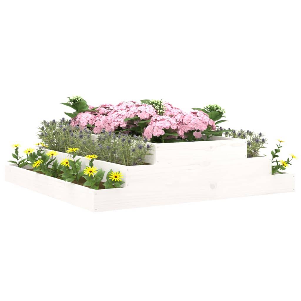 Vidaxl - Jardinière Blanc 110x110x27 cm Bois massif de pin vidaXL 823900 - Image 4