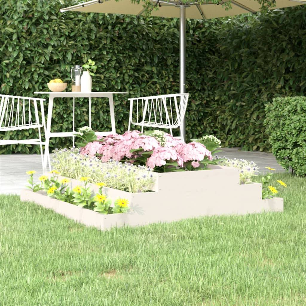 Vidaxl - Jardinière Blanc 110x110x27 cm Bois massif de pin vidaXL 823900 - Image 1