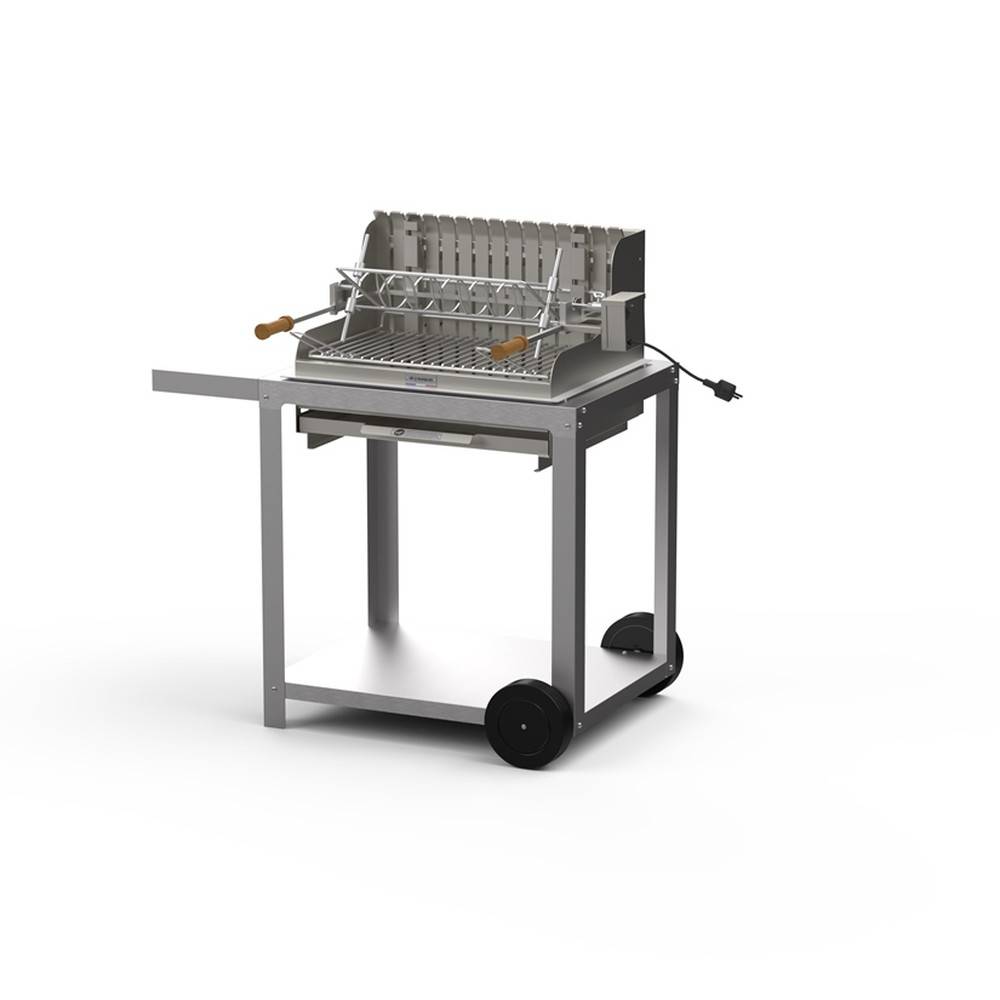 Le Marquier - Barbecue avec chariot en Inox Mendy, grille en inox de 54 x 32 cm Le Marquier