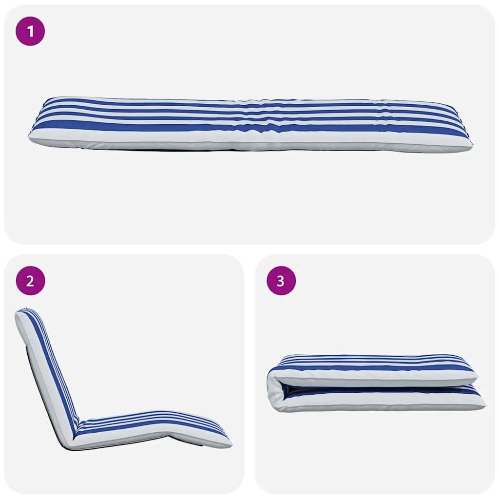 Vidaxl - Transat pliant bleu et blanc 175 x 54 x 8,5 cm tissu Oxford vidaXL 4019761 - Image 8